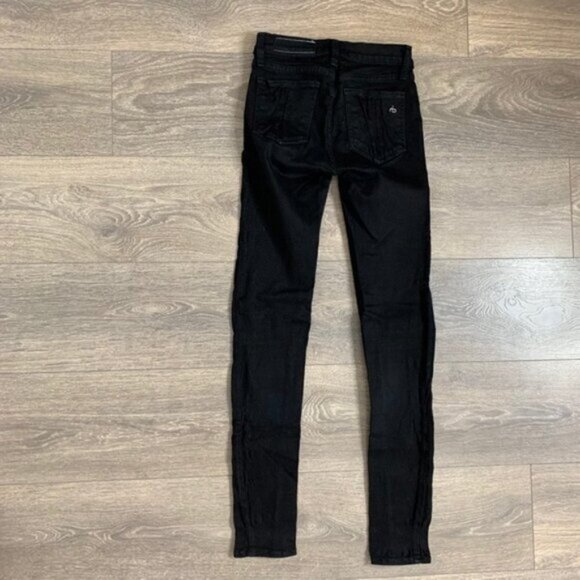 Rag & Bone Legging Skinny Jeans Blackout Denim Mid rise Stretch Size 25 - Picture 13 of 16